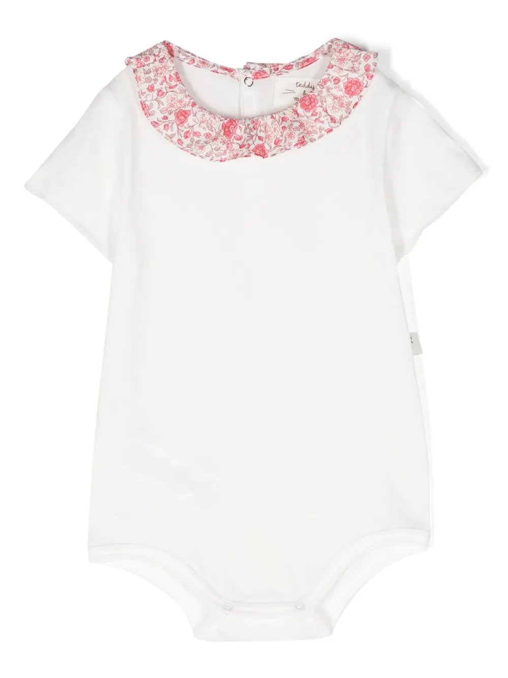 Teddy & Minou Ruffle-collar Cotton Romper In White