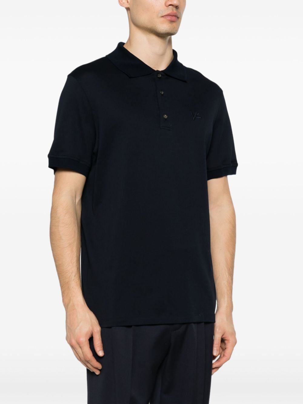 Shop Isaia Logo-embroidered Polo Shirt In Blue