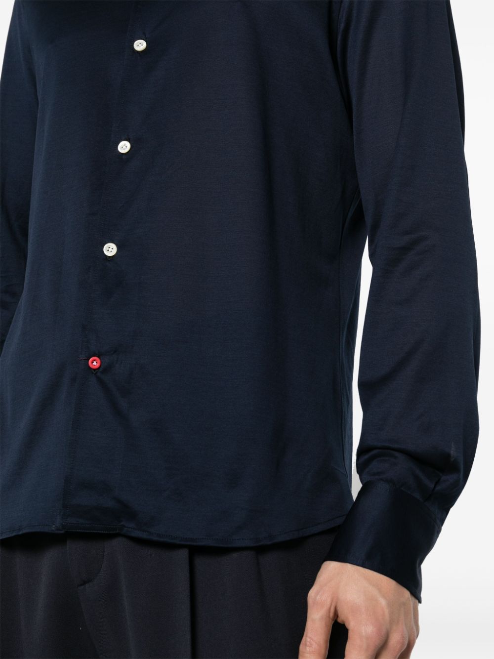 Shop Isaia Long-sleeves Cotton Shirt In Blue