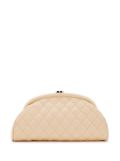 CHANEL Pre-Owned diamond-quilted clutch bag - Neutrals