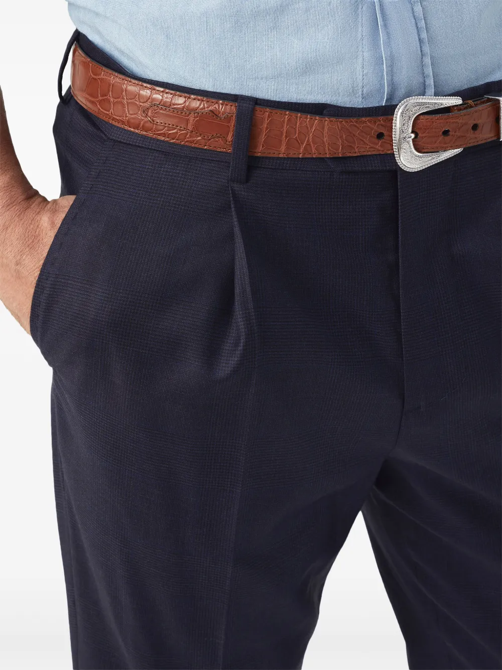 Brunello Cucinelli Geruite broek Blauw