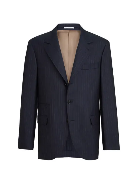 Brunello Cucinelli virgin wool chalk stripe batavia blazer