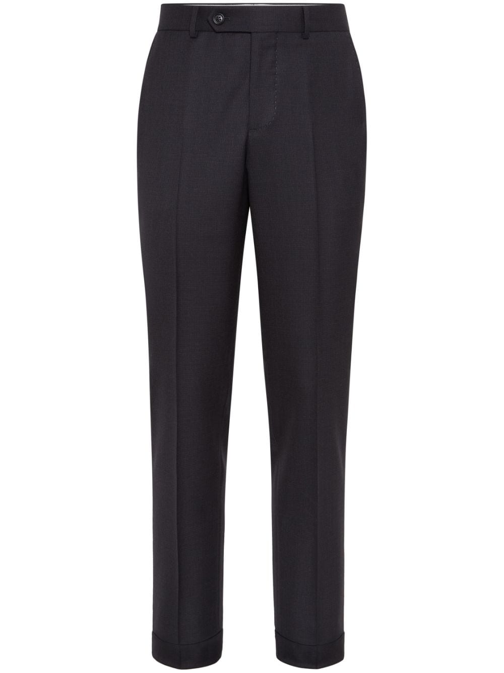 Brunello Cucinelli Tapered-leg Wool Trousers In Grey