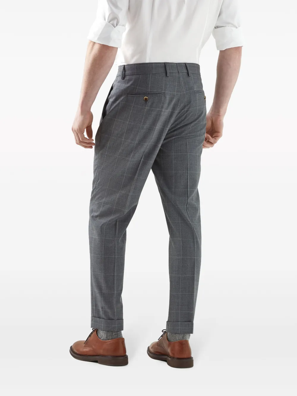 Brunello Cucinelli Geruite broek Grijs