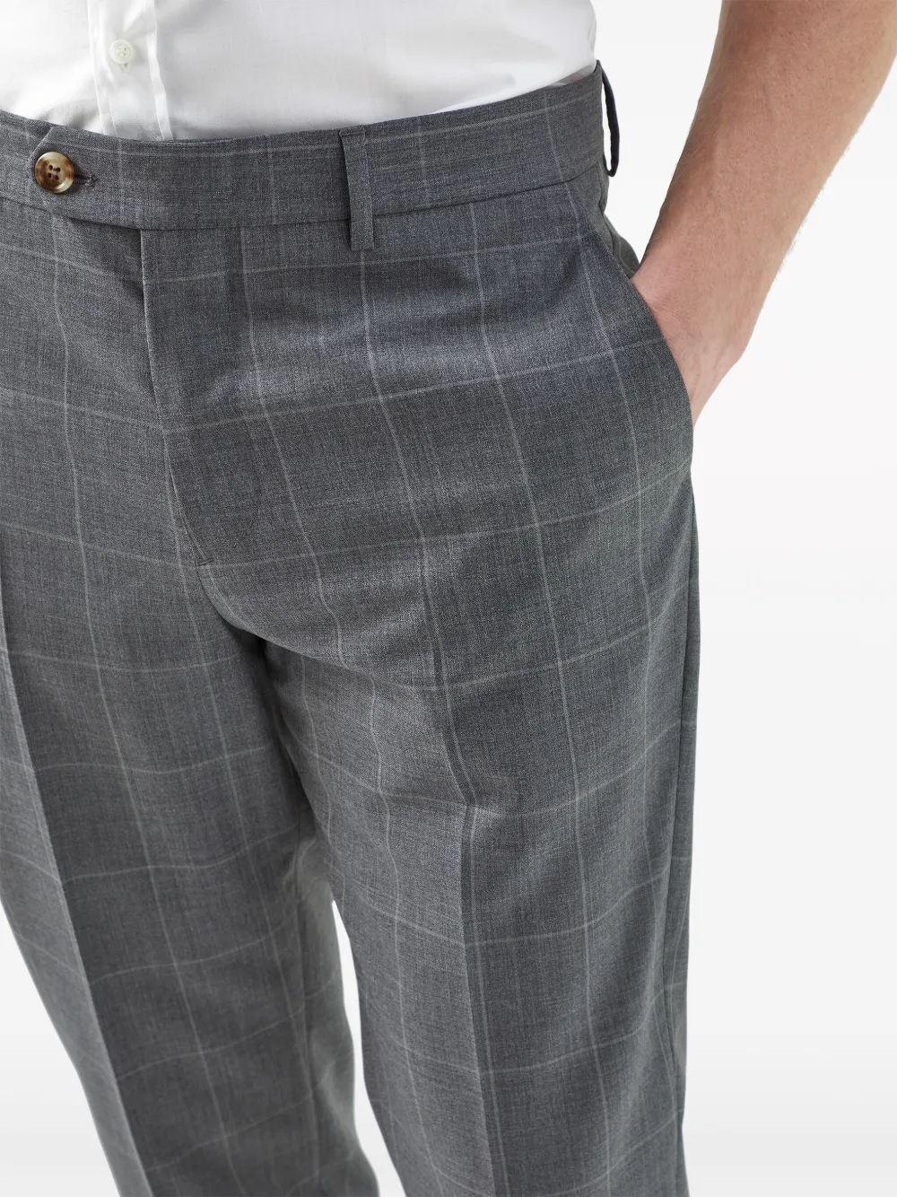 Brunello Cucinelli Geruite broek Grijs