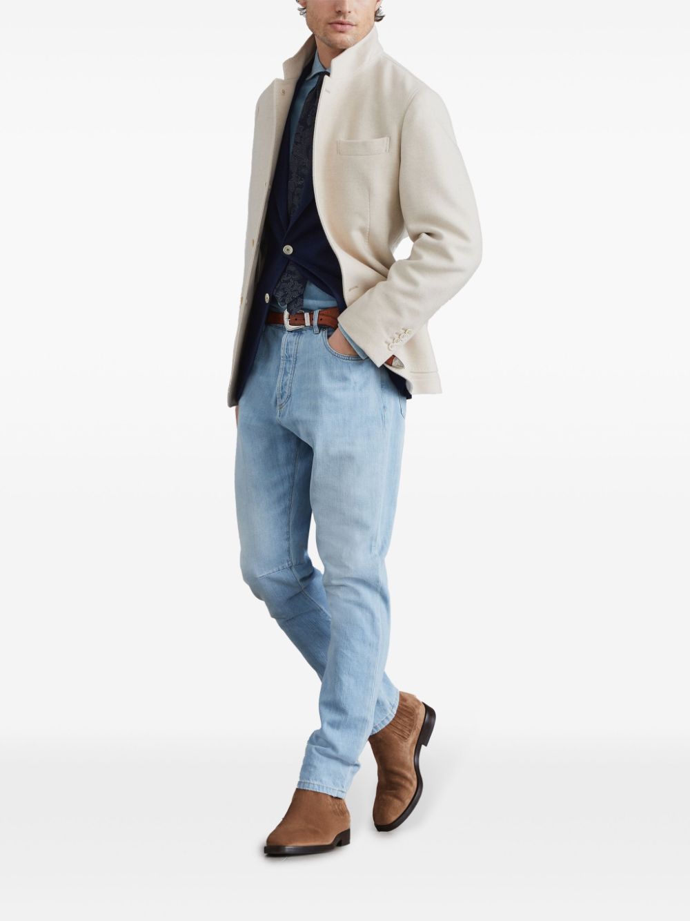 Brunello Cucinelli tapered-leg jeans - Blue