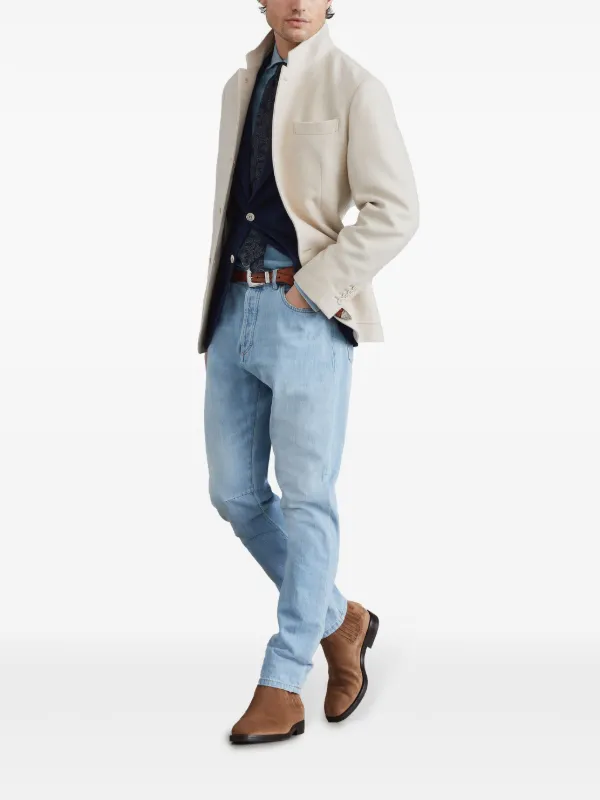 Brunello Cucinelli ミッドライズ テーパードジーンズ | ブルー 