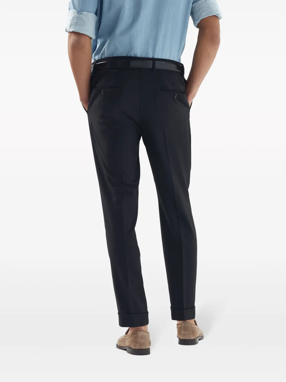 Brunello Cucinelli Broek van scheerwol Zwart