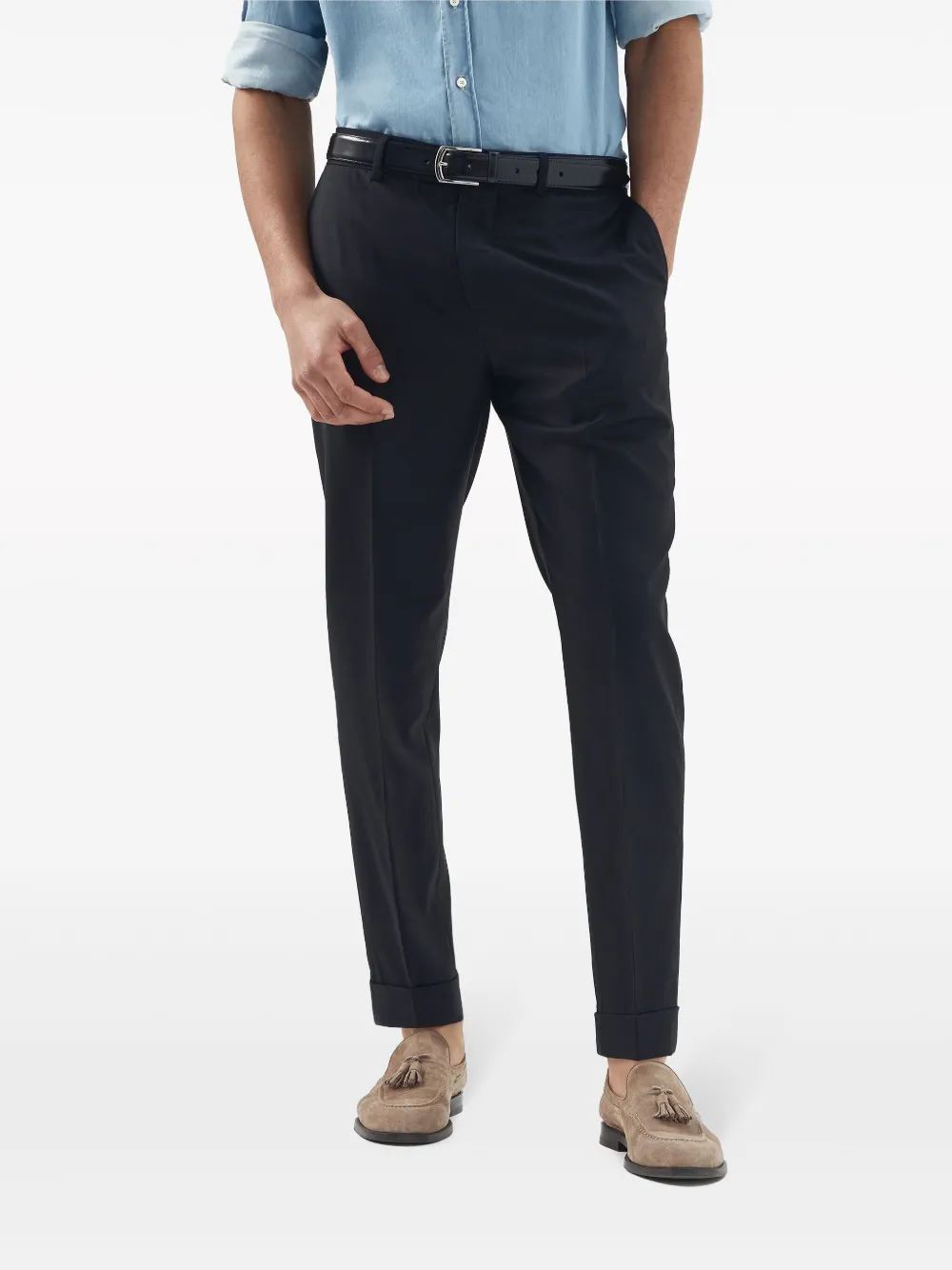 Brunello Cucinelli Broek van scheerwol Zwart