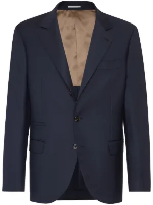 Brunello Cucinelli ピンストライプ ダブルジャケット | ブルー