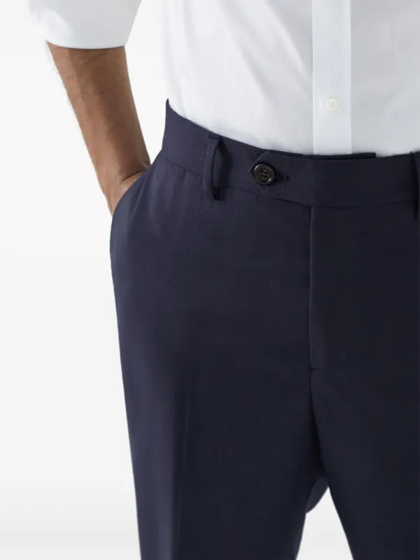 Brunello Cucinelli straight-leg Cashmere Trousers | Blue