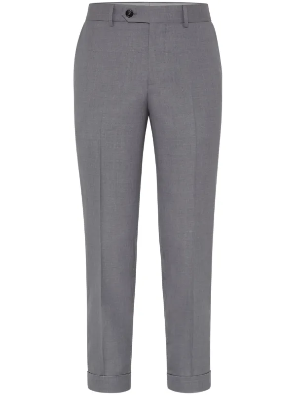 Brunello Cucinelli tapered-leg Tailored Trousers Grey FARFETCH PH