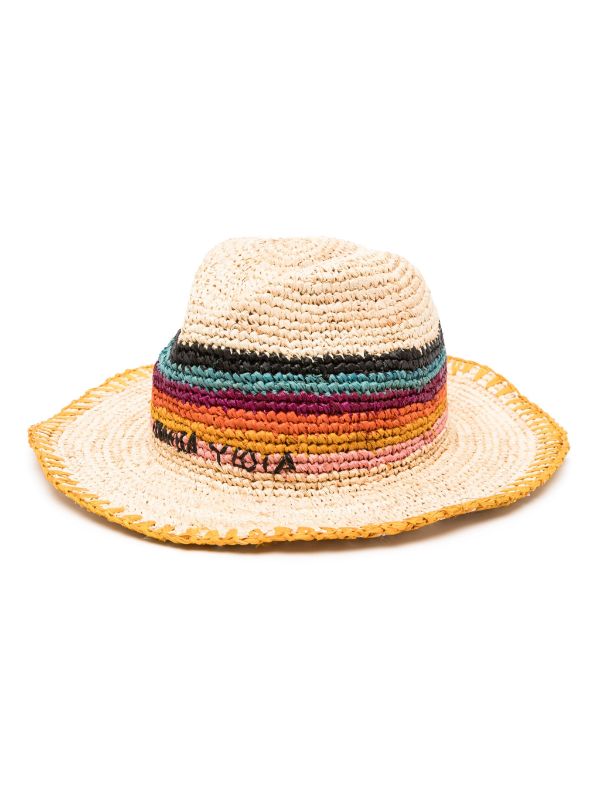 Bimba y Lola logo-embroidered Raffia Sun Hat - Farfetch