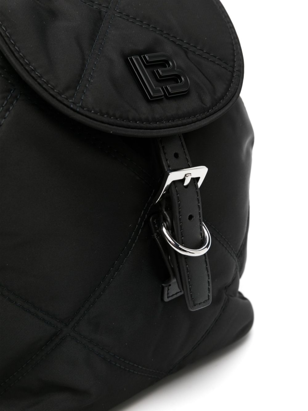 Shop Bimba Y Lola Logo-plaque Quilted Backpack In Black