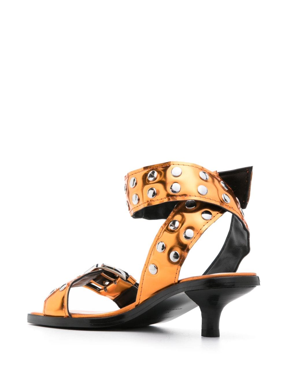 Shop Bimba Y Lola 50mm Studded Leather Sandals In Orange