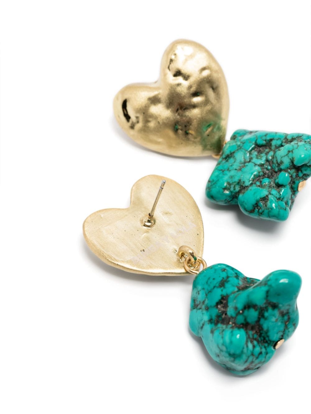 Shop Bimba Y Lola Stone-pendant Matte Earrings In Gold