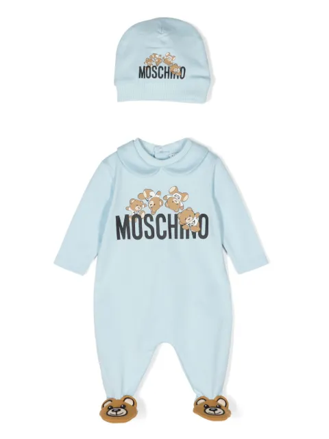 Moschino Kids Teddy Bear-motif cotton babygrow set