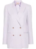 TWINSET double-breasted logo-plaque blazer - Purple