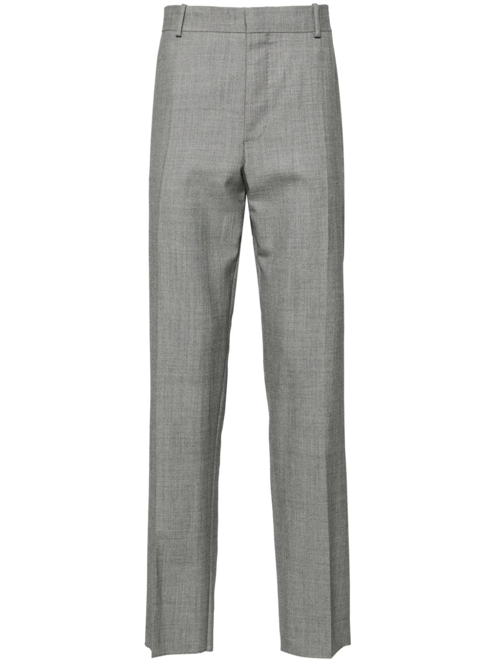 Shop Alexander Mcqueen Mid-rise Wool Tailored Trousers In Grau