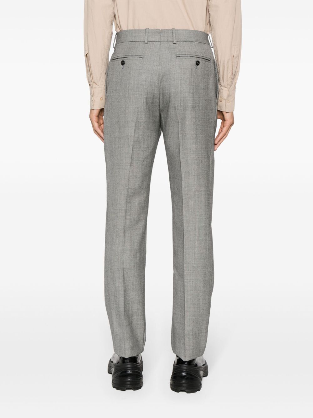 Shop Alexander Mcqueen Mid-rise Wool Tailored Trousers In Grau