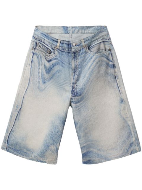CamperLab swirl-print denim shorts