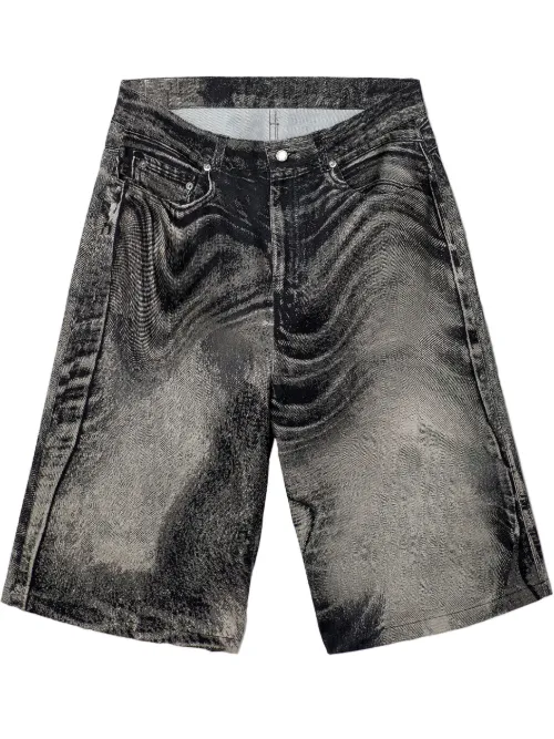 Short en jean à imprimé abstrait - CamperLab - Modalova