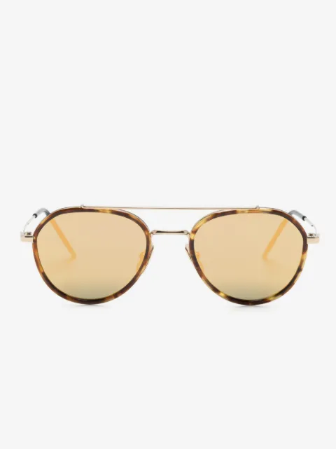 Thom Browne Eyewear tortoiseshell-effect double-bridge sunglasses