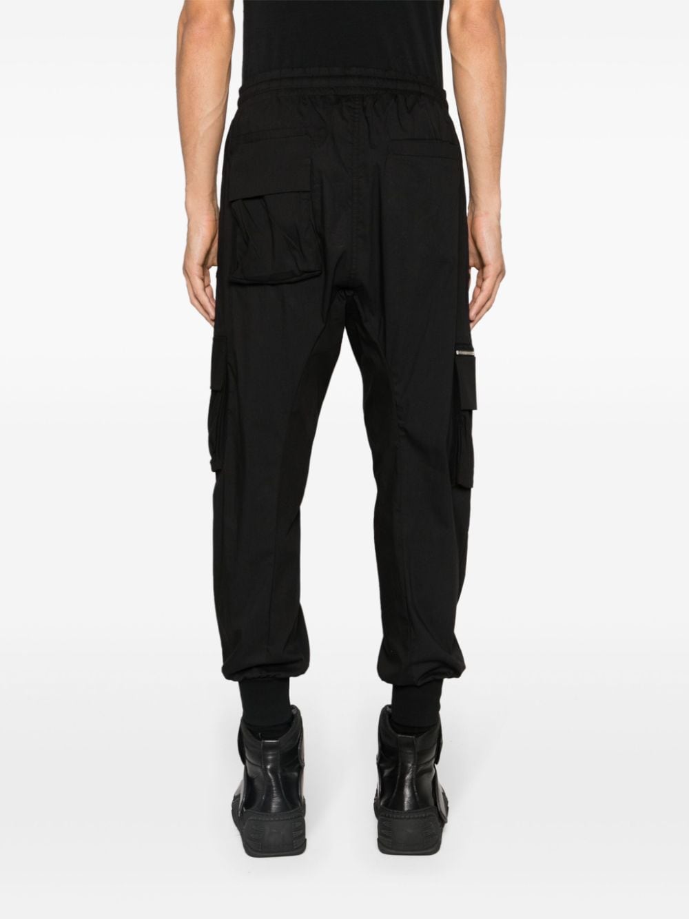 Shop Thom Krom Drawstring-waist Cargo Trousers In Black