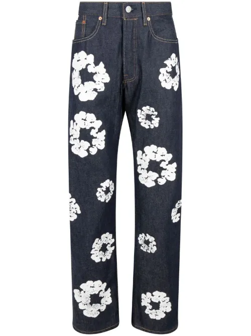 X Levi's jean Selvedge à imprimé Cotton Wreath - Denim Tears - Modalova