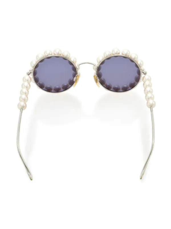 Chanel round sunglasses with pearls hotsell