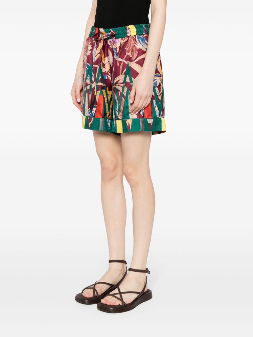 PIERRE-LOUIS MASCIA FLORAL-PRINT SILK SHORTS 