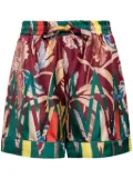 Pierre-Louis Mascia floral-print silk shorts - Purple