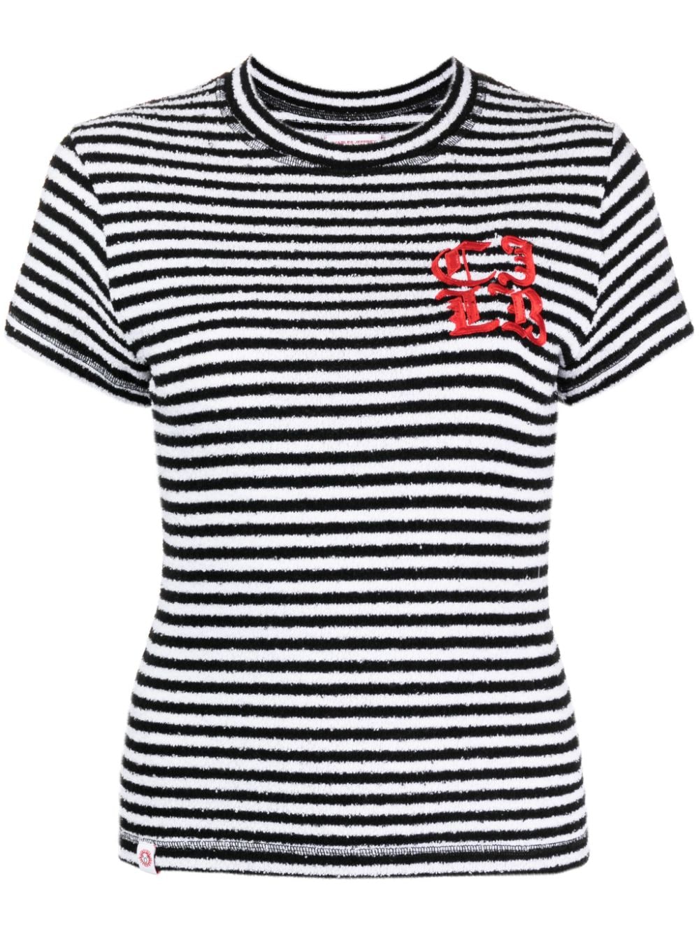 Charles Jeffrey Loverboy logo-embroidered stripe-print T-shirt - Weiß