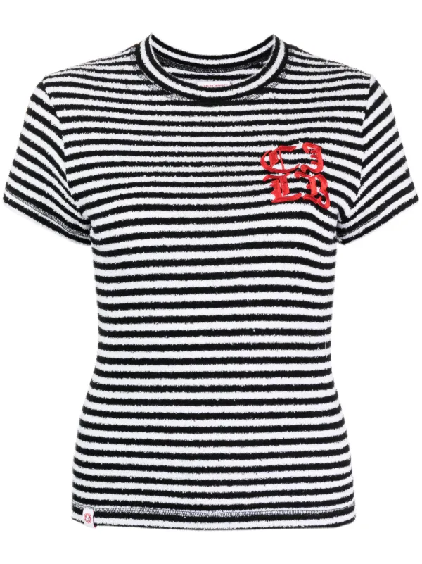 Charles Jeffrey Loverboy logo-embroidered stripe-print T-shirt - Farfetch