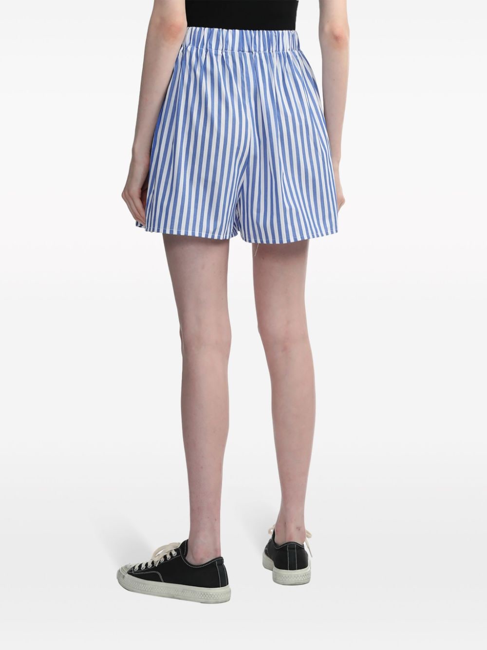 Shop Joshua Sanders Smiley-patch Cotton Shorts In Blue