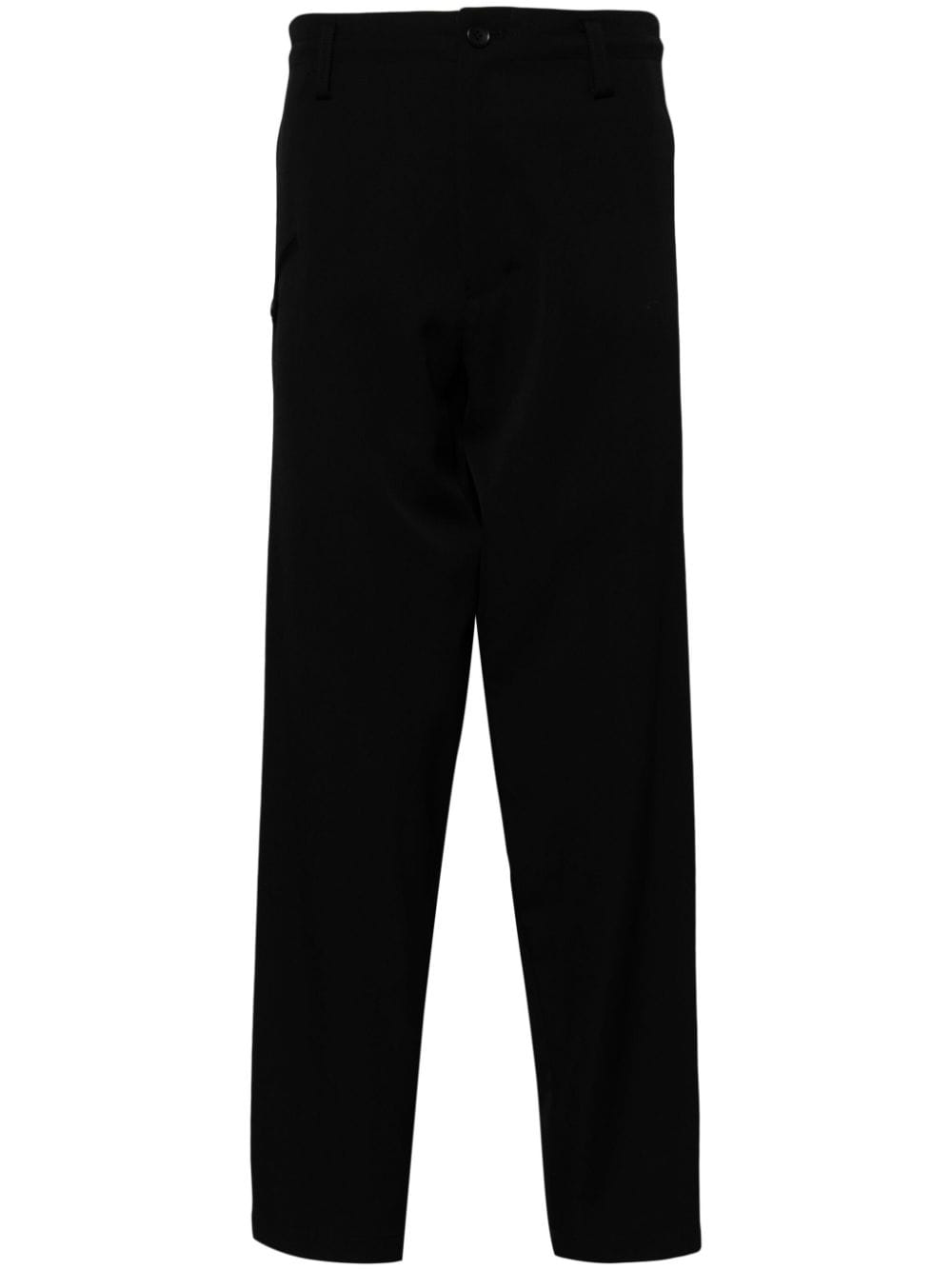 Yohji Yamamoto Tapered Wool Trousers In Black