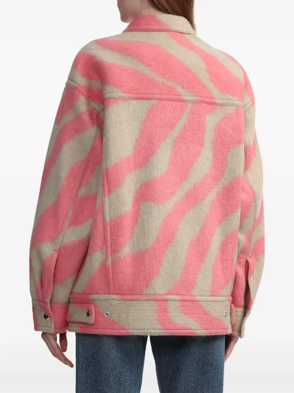 IRO Edwina zebra-pattern Jacket | Pink | FARFETCH