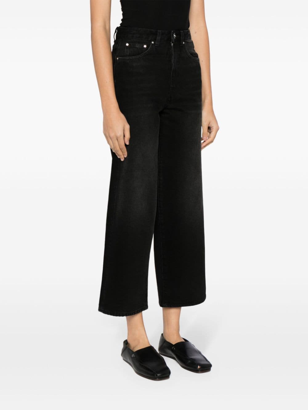 Shop Totême High-waist Straight-leg Jeans In Black