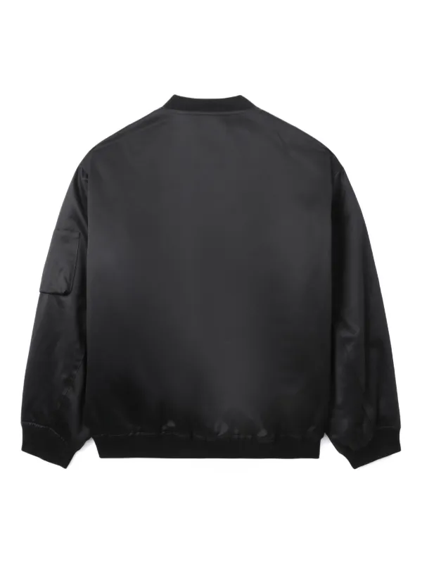 Jil Sander Zipped Sleeve Bomber Jacket | Black | FARFETCH