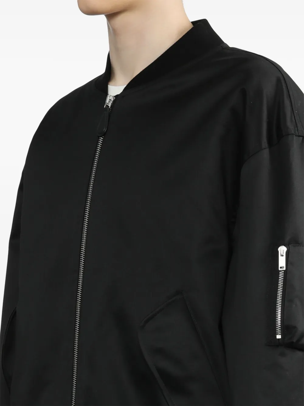 Jil Sander Bomberjack met rits Zwart