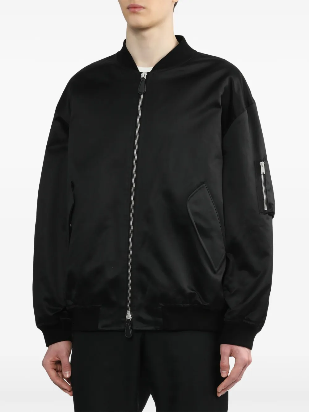 Jil Sander Bomberjack met rits Zwart