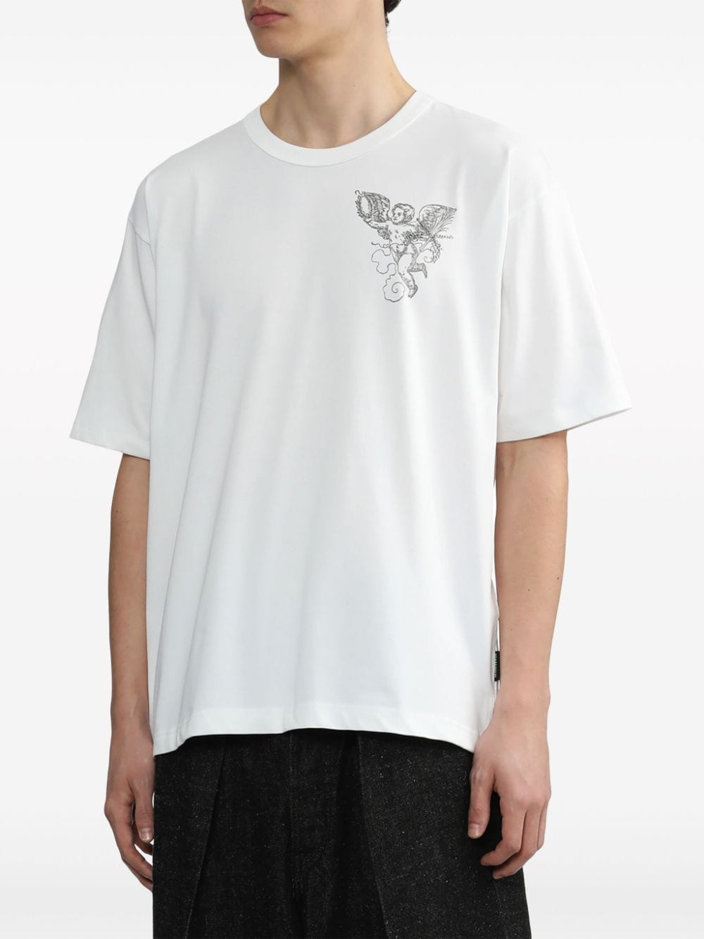 Shop Roar Angel-print Cotton T-shirt In Weiss