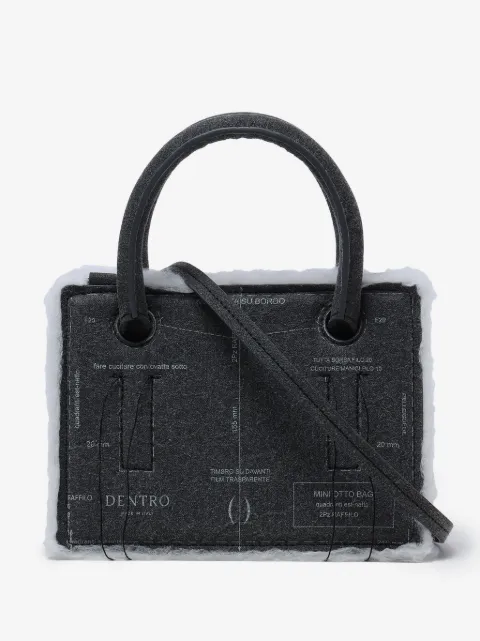 DENTRO Mini Otto Paper leather tote bag