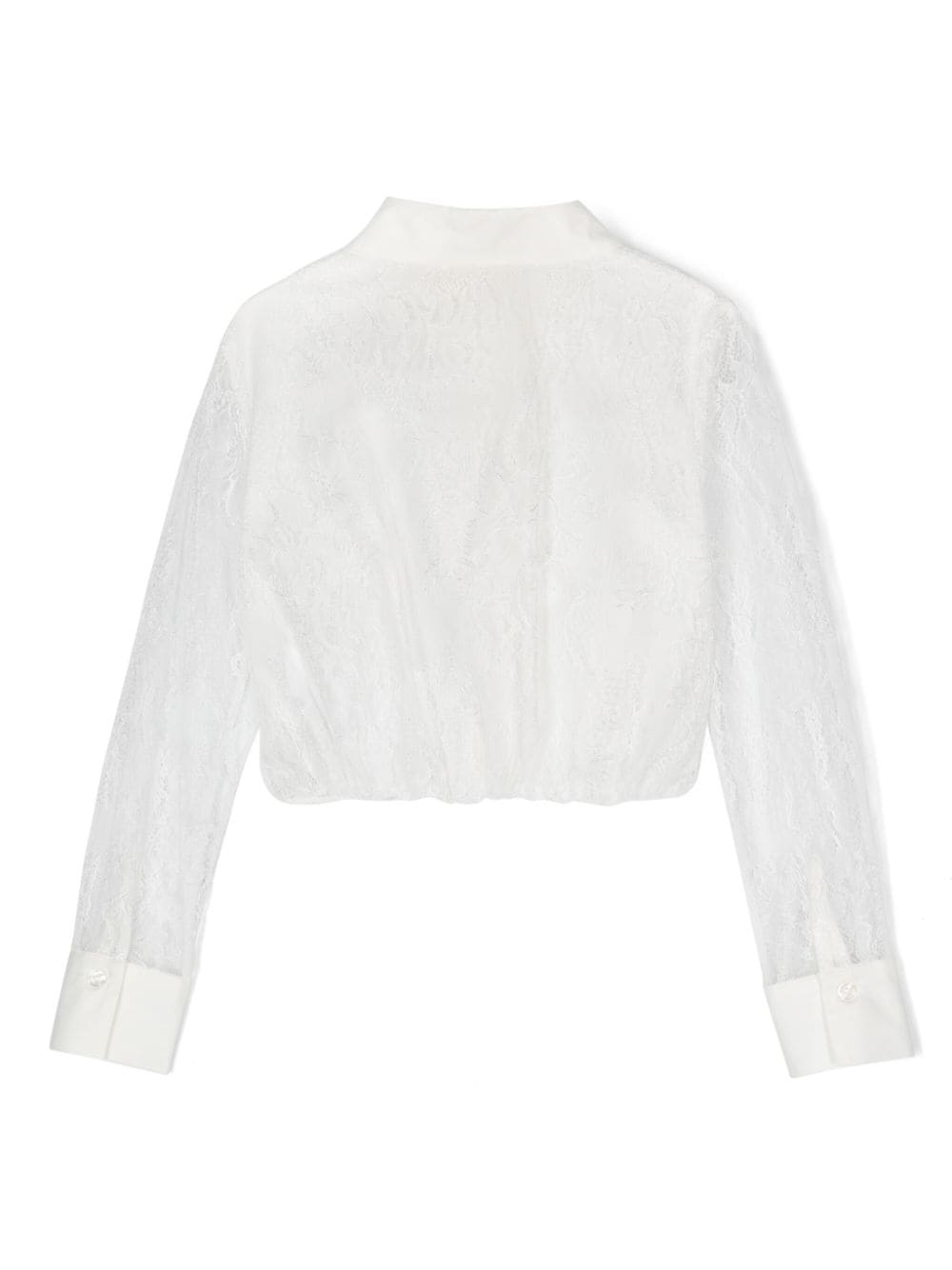 Shop Elisabetta Franchi La Mia Bambina Corded-lace Blouse In White