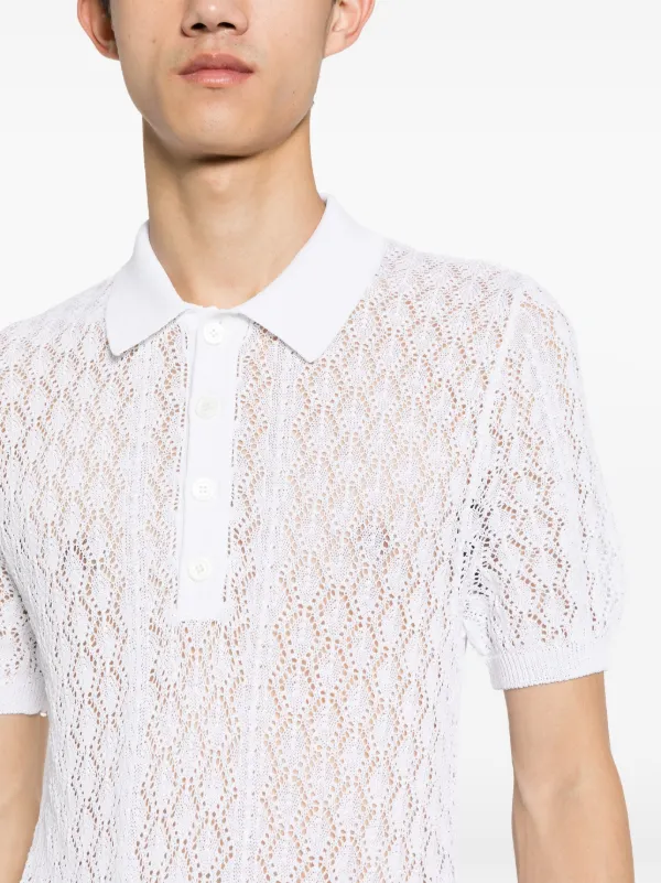 DSQUARED2 open-knit Polo Shirt | White | FARFETCH