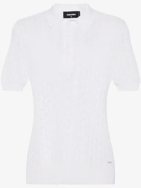 DSQUARED2 polo en maille ajourée