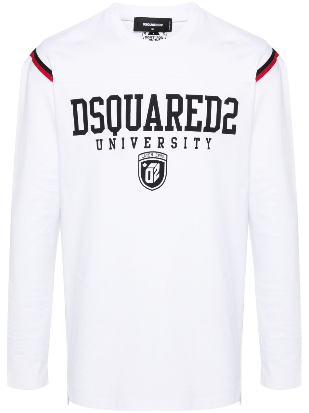 Dsquared2 Stripe-detail Long-sleeve T-shirt In 白色