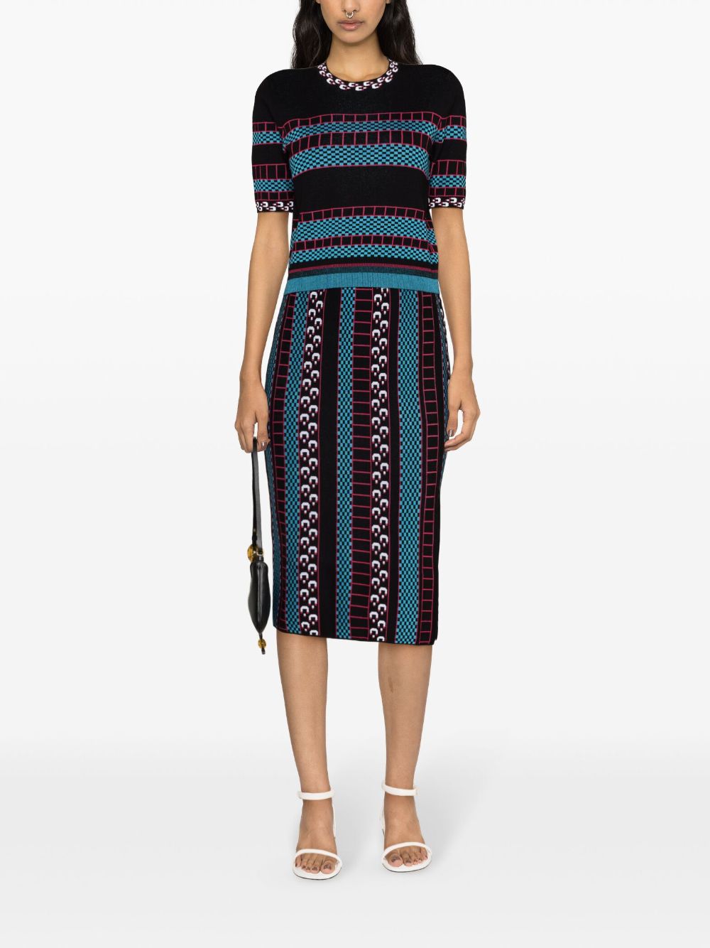 Image 2 of DVF Diane von Furstenberg تنورة 'ساليه' بنقش جاكار