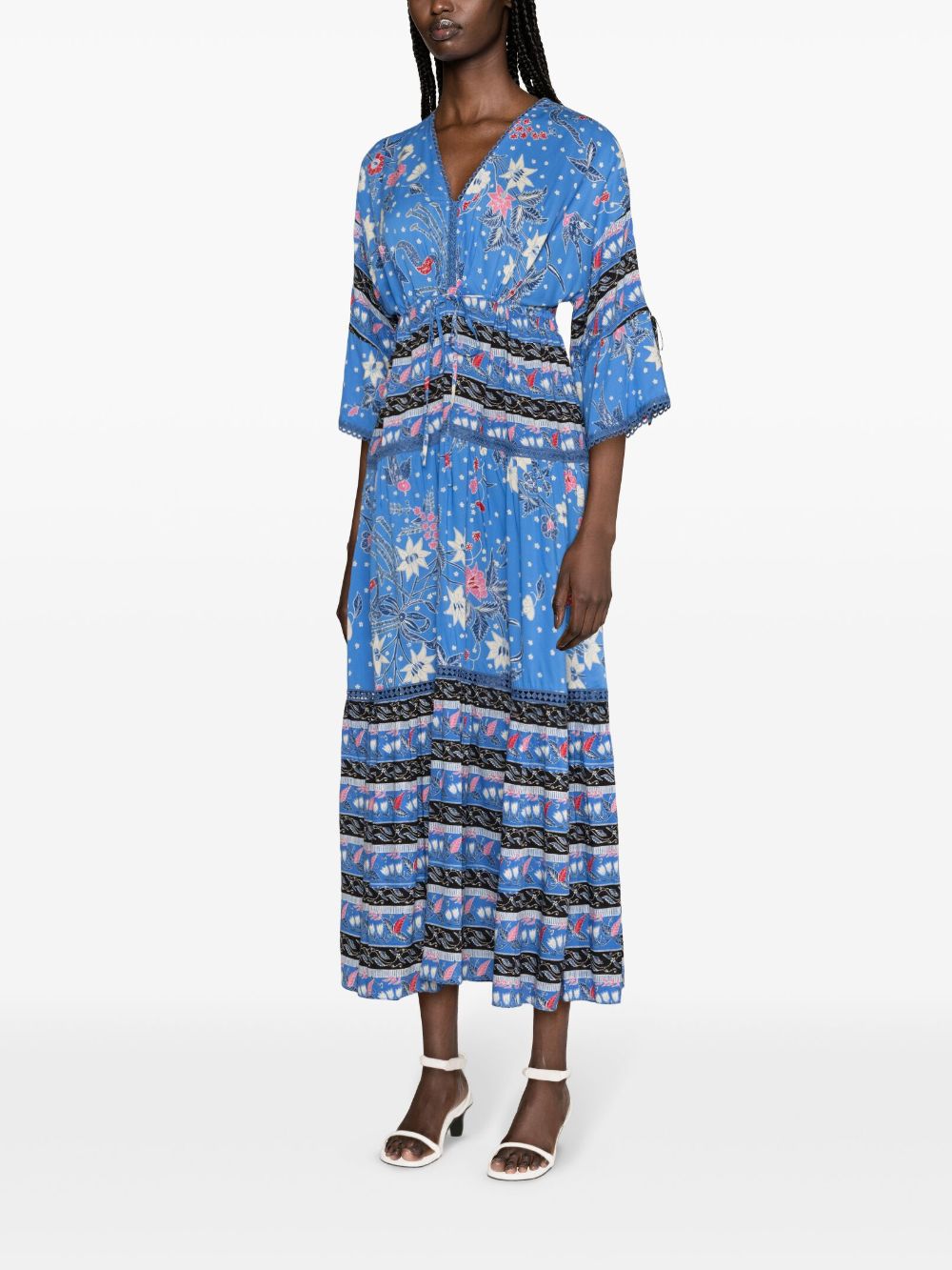 DVF Diane von Furstenberg Boris maxi-jurk met bloemenprint Blauw