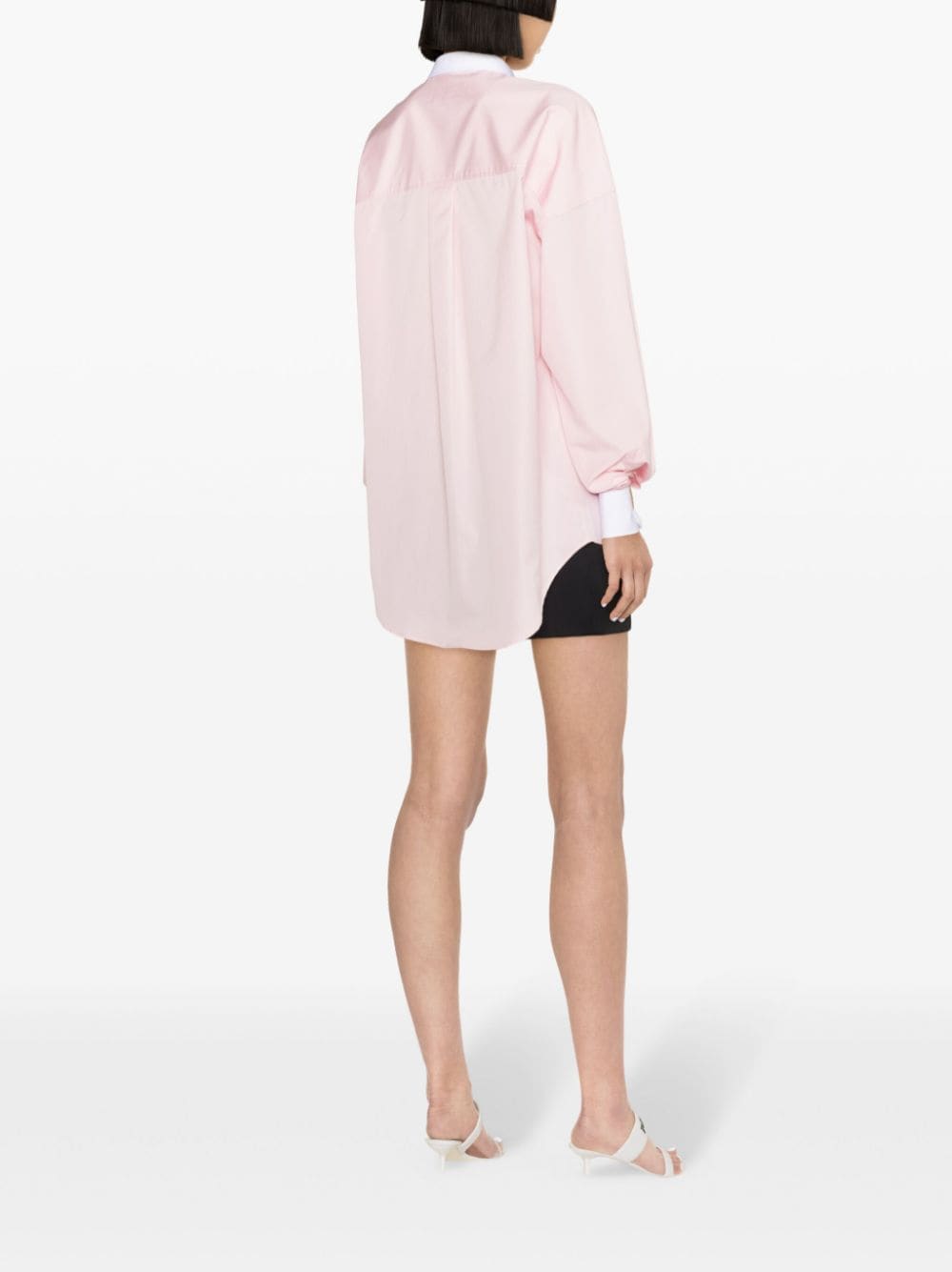 Shop Dsquared2 Contrasting-collar Cotton Shirt In Pink